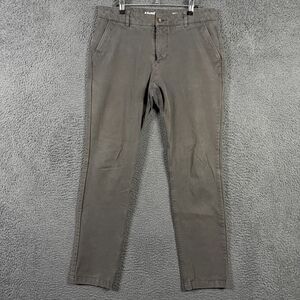 Mugsy Pants Mens 33x32 Gray Brooks Slim Fit Stretch Chinos Preppy Casual